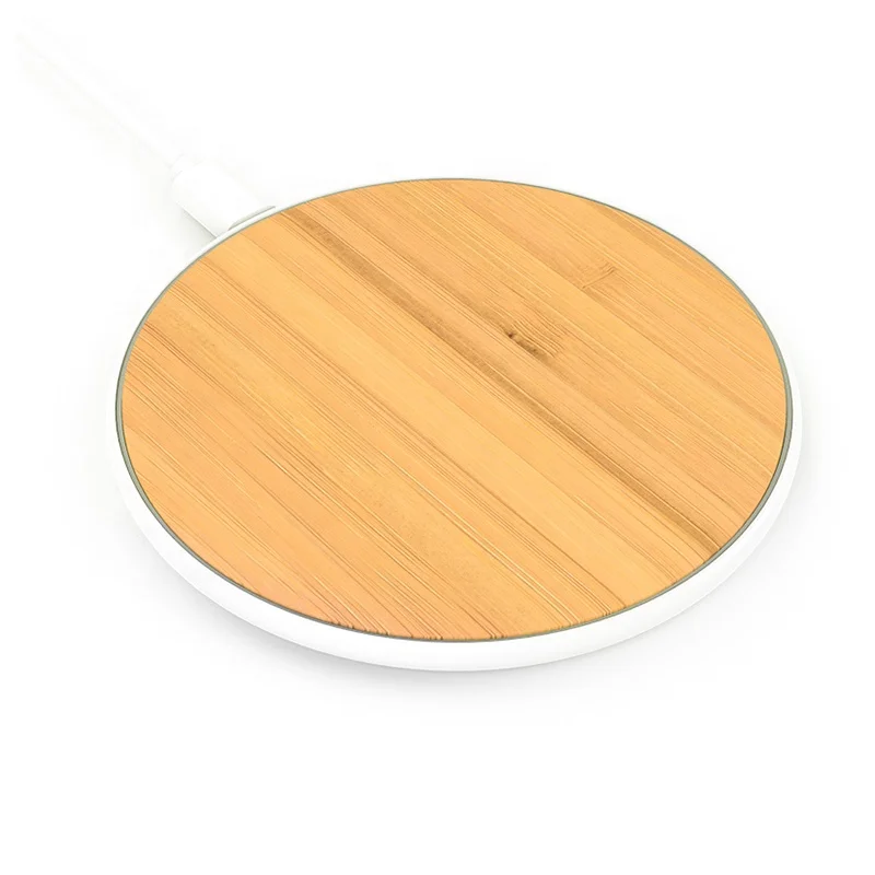 

Ultra thin Bamboo wood standard QI fast charging wireless coil pad charger for iPhone