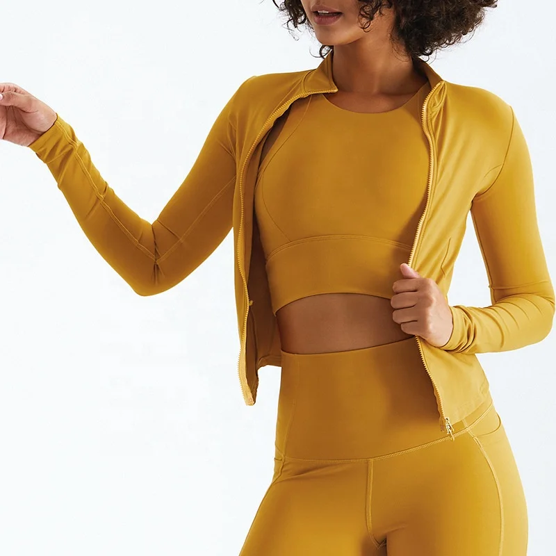 

Womens Yoga Workout Track Jacket Full Zip Recycled Jackets Women Performance Running Sports Jacket
