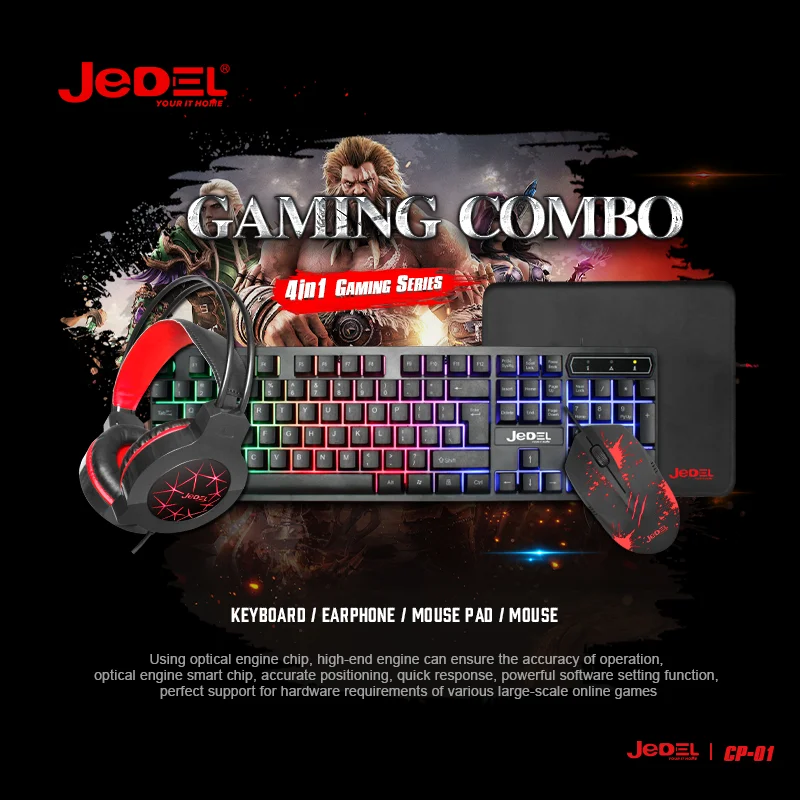 Jedel Gaming Set 4 In 1 Gift Box Rgb Gaming Keyboard Mouse Headset And Mousepad Combos With Cheap Price Gaming Pc Set Combo Buy Hot Selling Wired Gaming Mouse Combos Led