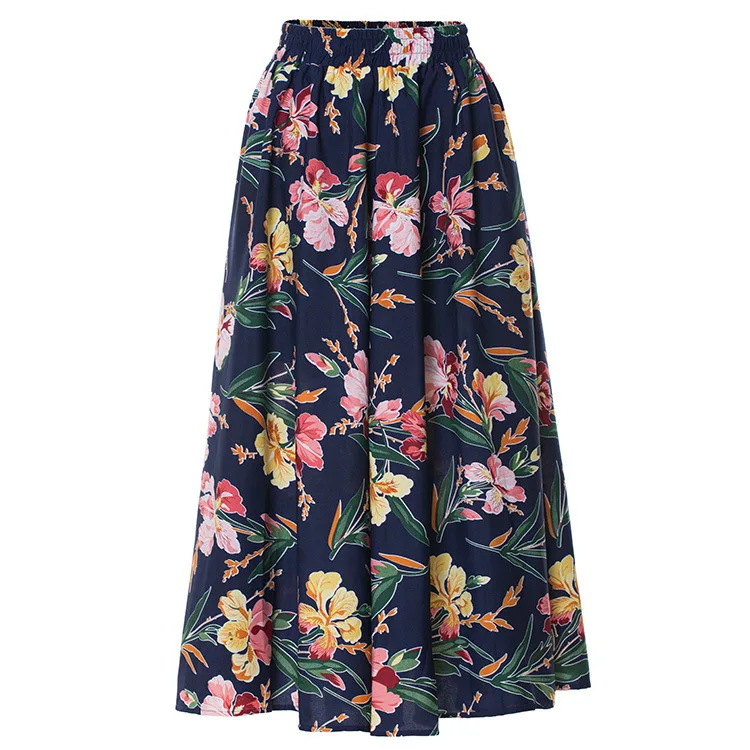 

Beautiful Fashion Plus Size Fat Women Maxi Floral Skirt Women Knee Length Skirt Office/casual/beach Skirt for Women Casual, Customized color