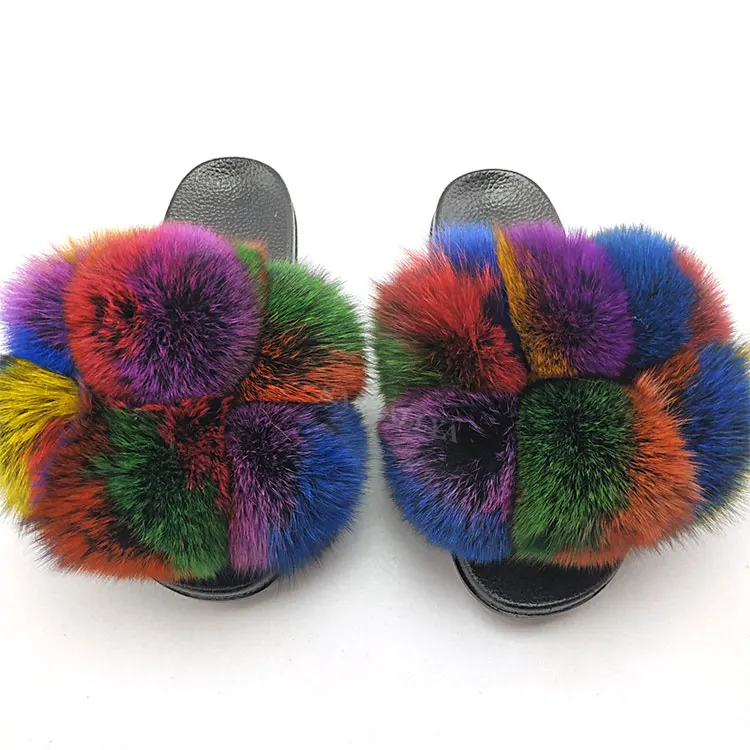 

Fur Slides Fur Slippers Fur Slides Women, Customized color