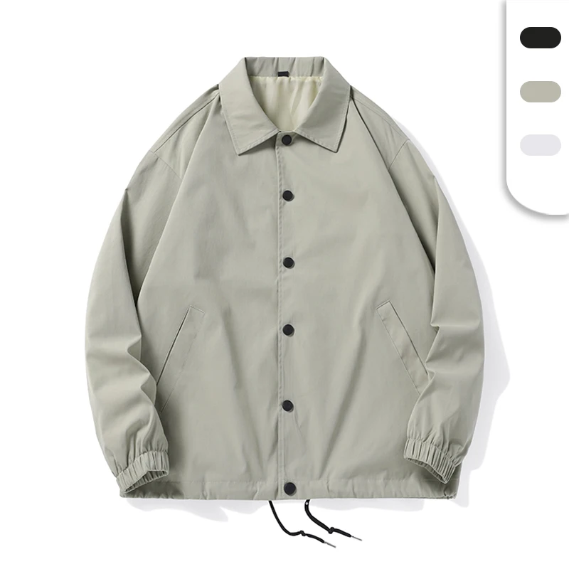 Unisex Custom Embroidery Logo Unisex Spring Jackets Windbreaker Loose Design American Style White Coach Jackets
