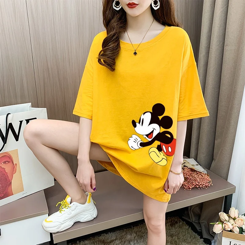 

Wholesale short-sleeved women's T-shirt cartoon mouse print loose style large size short-sleeved shirt girl blouse