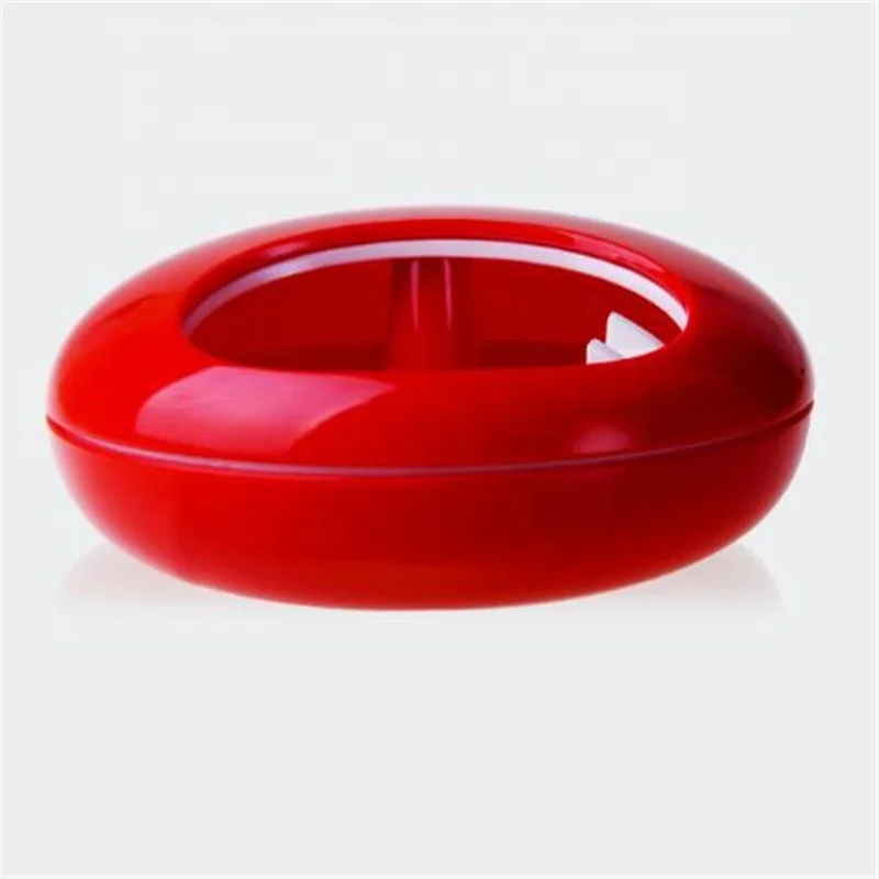 

Ceramic Round Rotatable Creative Skidproof Detachable Ashtray Washable Odourless High Quality Ashtray, Red/black