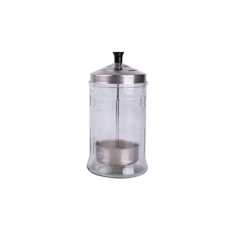 Premium Barber Disinfectant Jar With Tray Comb Disinfectant Jar,Glass