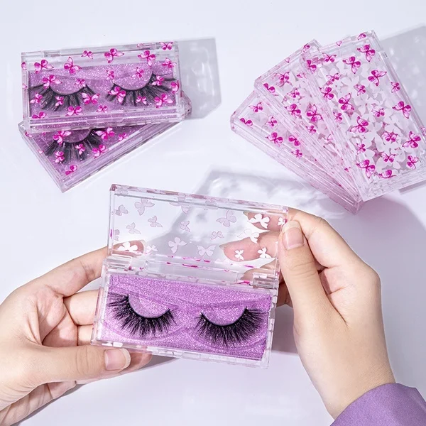 

Acrylic Clear Box Dramatic Long 5d 25-27mm Eyelashes Eyelashes Book Fluffy Mink Lashes With Custom Box, Custom color