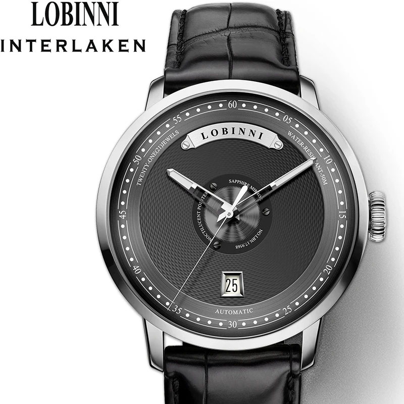 

Lobinni 16050 Minimalist Watch for men luxury brand automatic mechanical Hand Wrist Watches, 8 colors