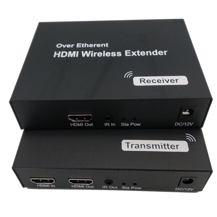 

HDMI Wireless Transmission Extender Transmitter Receiver Video Converter 200M Wireless Wifi HDMI Sender (US Plug), Black