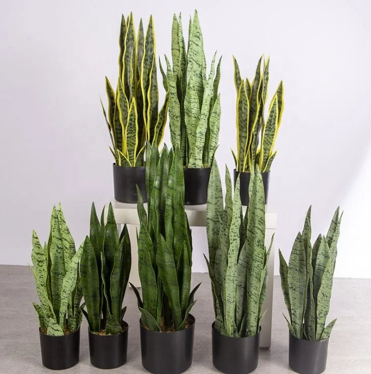 

High quality latex plastic bonsai simulation snake agave tree sensevieria artificial snake plants, Natural green color