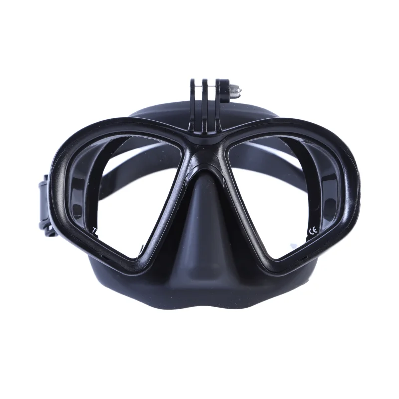 

High quality low volume soft nose silicone spearfishing mask swimming glass diving silicone mask gopro mount free diving mask, Black, white