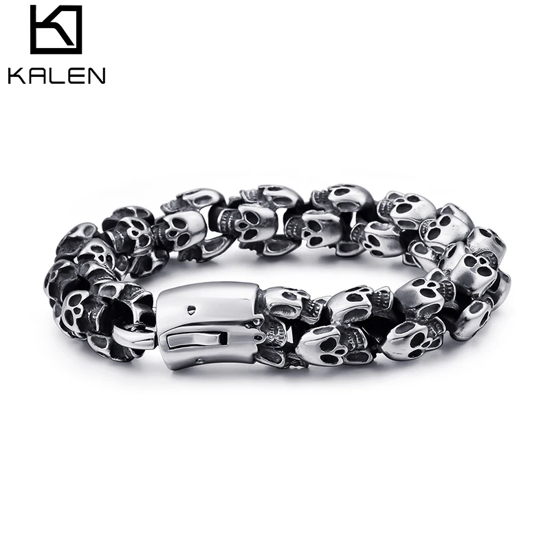 KALEN 316L Stainless Steel Big Skeleton Men Bracelet