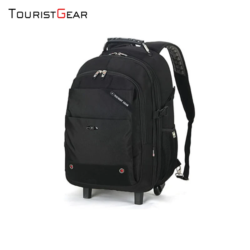 

TouristGear new style OEM/ODM custom logo trolley backpack bag anti-theft waterproof with wheel trolley bag