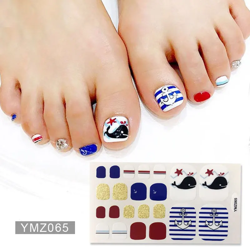 

YMZ063- YMZ080 Manicure Foot Toenail Stickers New Cartoon Korean Stickers Eco-friendly Waterproof Nail Stickers