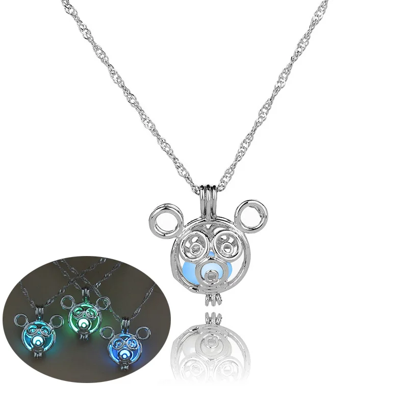 

3 Color Lovely Animal Head Glow Out Necklace Is Optional For Women Night Party Jewelry Gifts