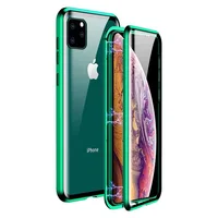 

OTAO Metal Magnetic Adsorption Case For iPhone 11 Pro MAX XS XR X 8 7 Plus Double Sided Tempered Glass BackCover Coque Telephone