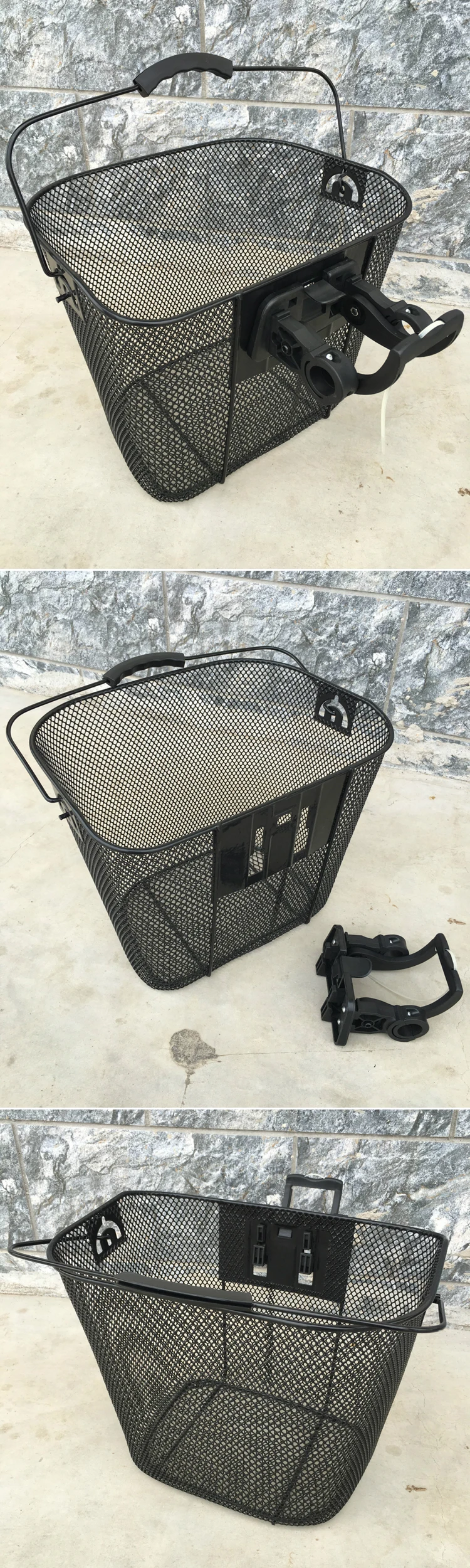 Bicycle Front Basket For Dog Bike Basket Bracket With Folding Handle