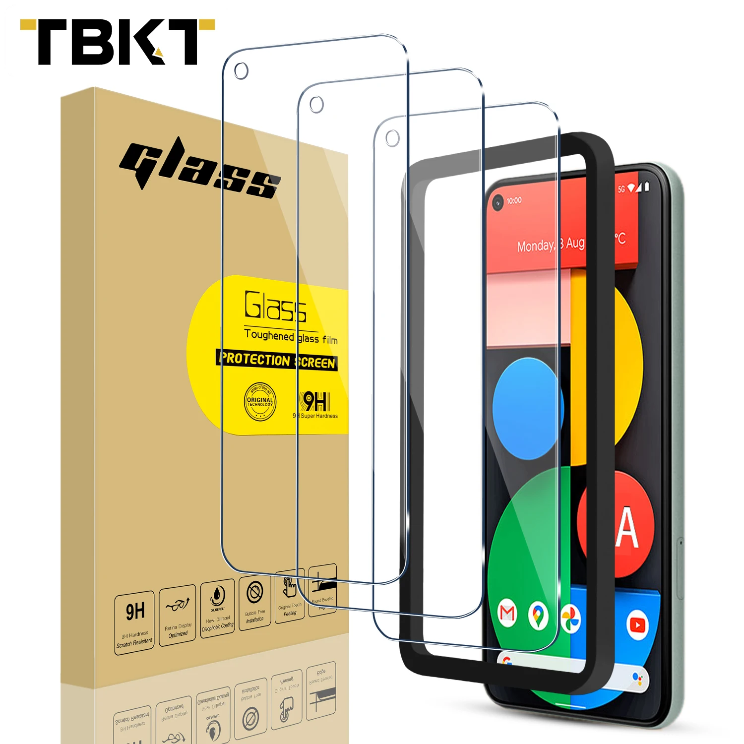 

Amazon For Google Pixel 5A 9h Screen protector 2.5D Shockproof Screen potective, Transparency 99% color