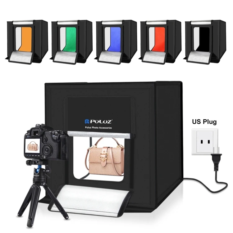 

Photo Studio Box Customized PULUZ 40cm Portable Mini Photography Light Box Photo Studio Lighting Box Kit with 6 Colors Backdrops