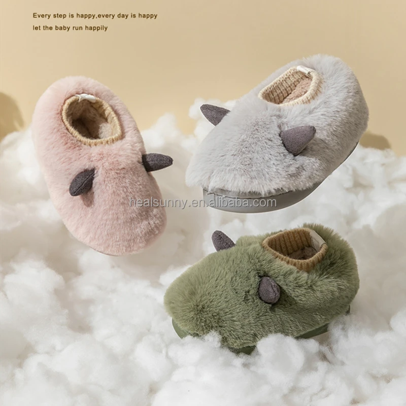 

Winter Children Home Slippers Kids Baby Cartoon Animals Shoes Plush Warm Slippers Indoor Slippers, Pictures shown