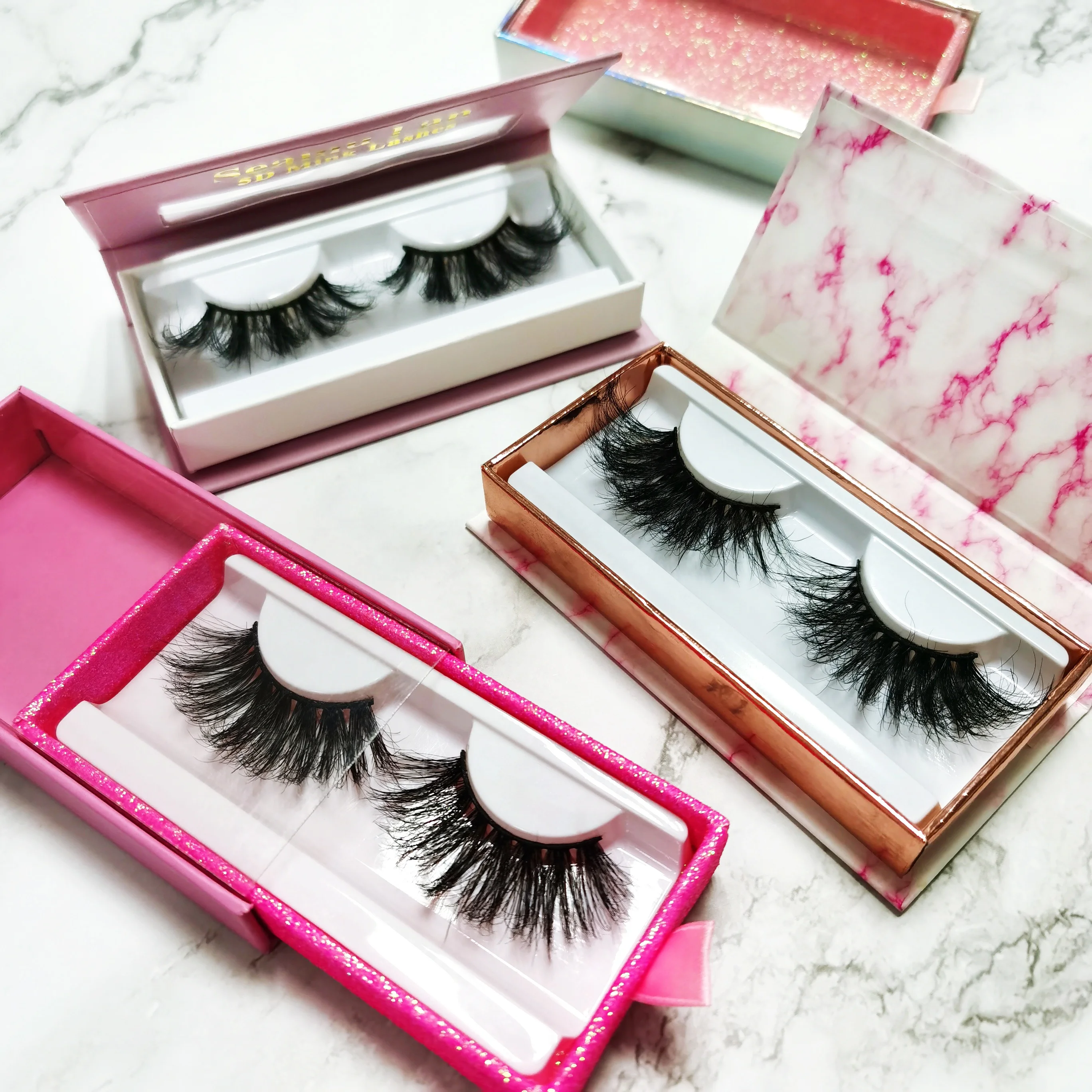 

New Arrival 3D mink eyelashes 25mm Mink Lashes with Private Label box