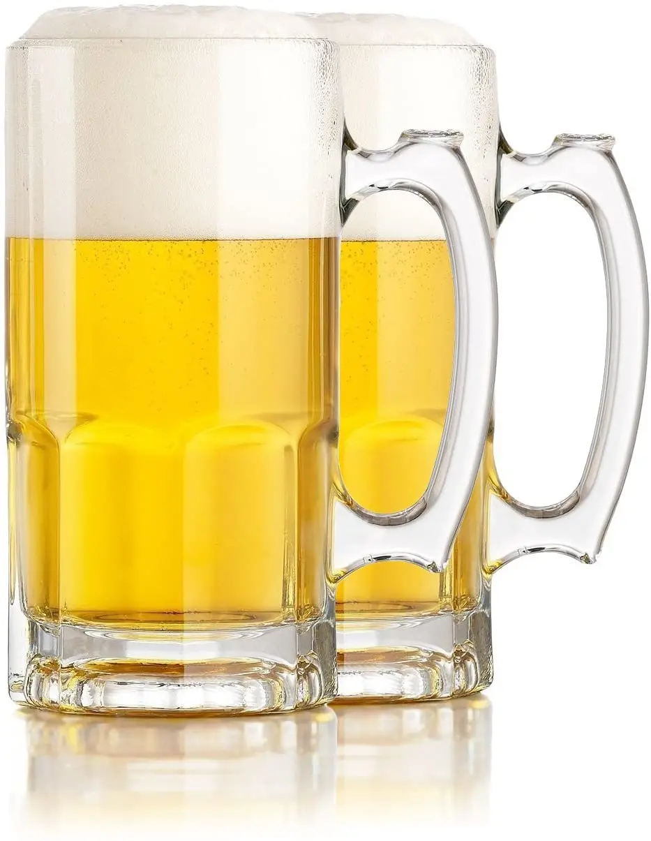 

Extra Large Classic 1000ml Glass Bottle Eco Friendly Mug Beer Mug Glass Mugs with Handle