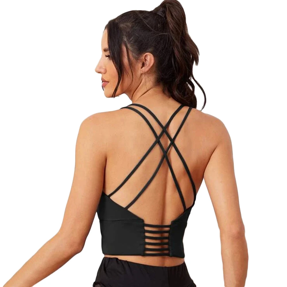 

Hollow Out Beauty X Cross Back Fasion Print Yoga Gym Bras High Impact Push Up Shockproof Yoga Bra Sports Bra, Customized colors
