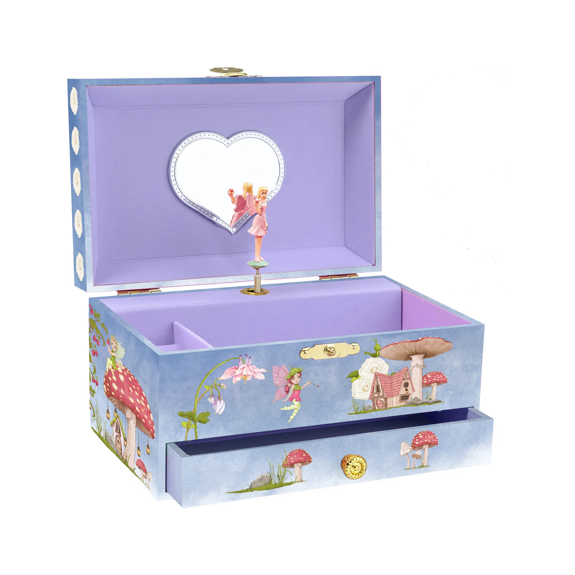 

Ever Bright New Design 7 inch wind up music box paper jewelry music box hand crank for girls