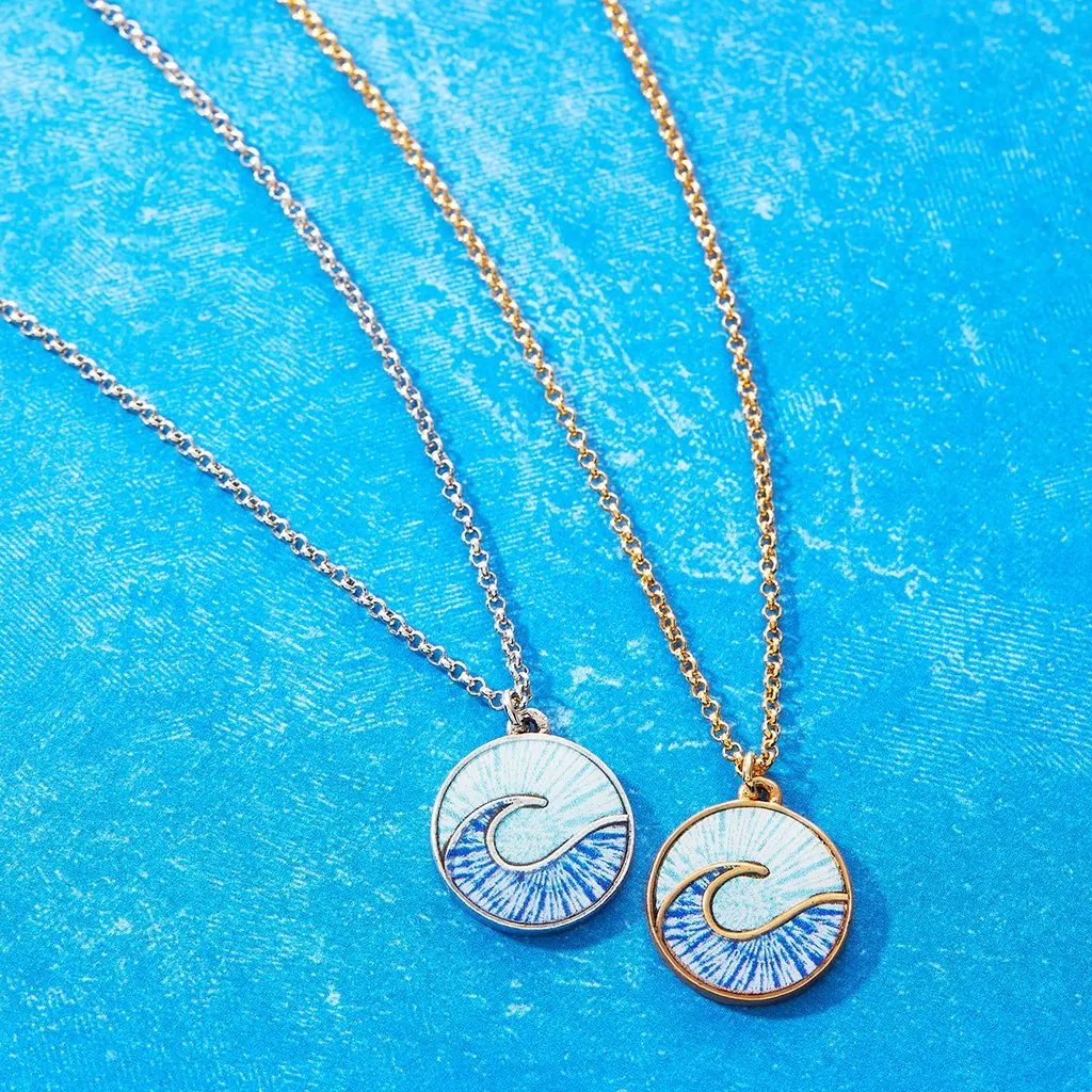 

2021 GT New Design Fashion 18k Gold Plated Wave Tie Dye Necklace, As the picture