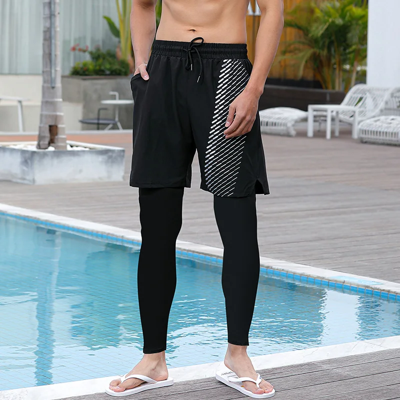 

Mens Workout Shorts With Leggings Side Split Double Layer Printed Gym Shorts Men Sport 2 In 1 Jogging Shorts