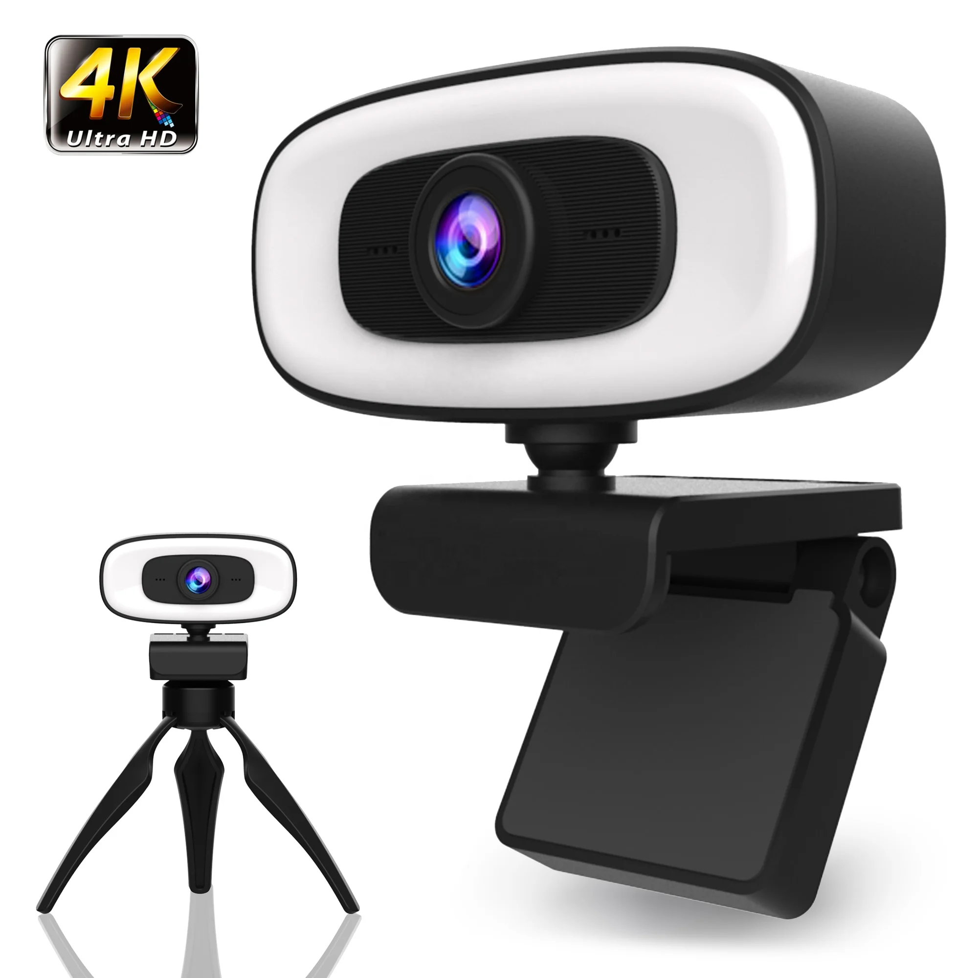 

Ultra HD 4K Steaming Webcam with Ring Light Tripod for Laptop PC Gaming Android TV Box 4K Web Cam USB with MIC for 4K Web Camera