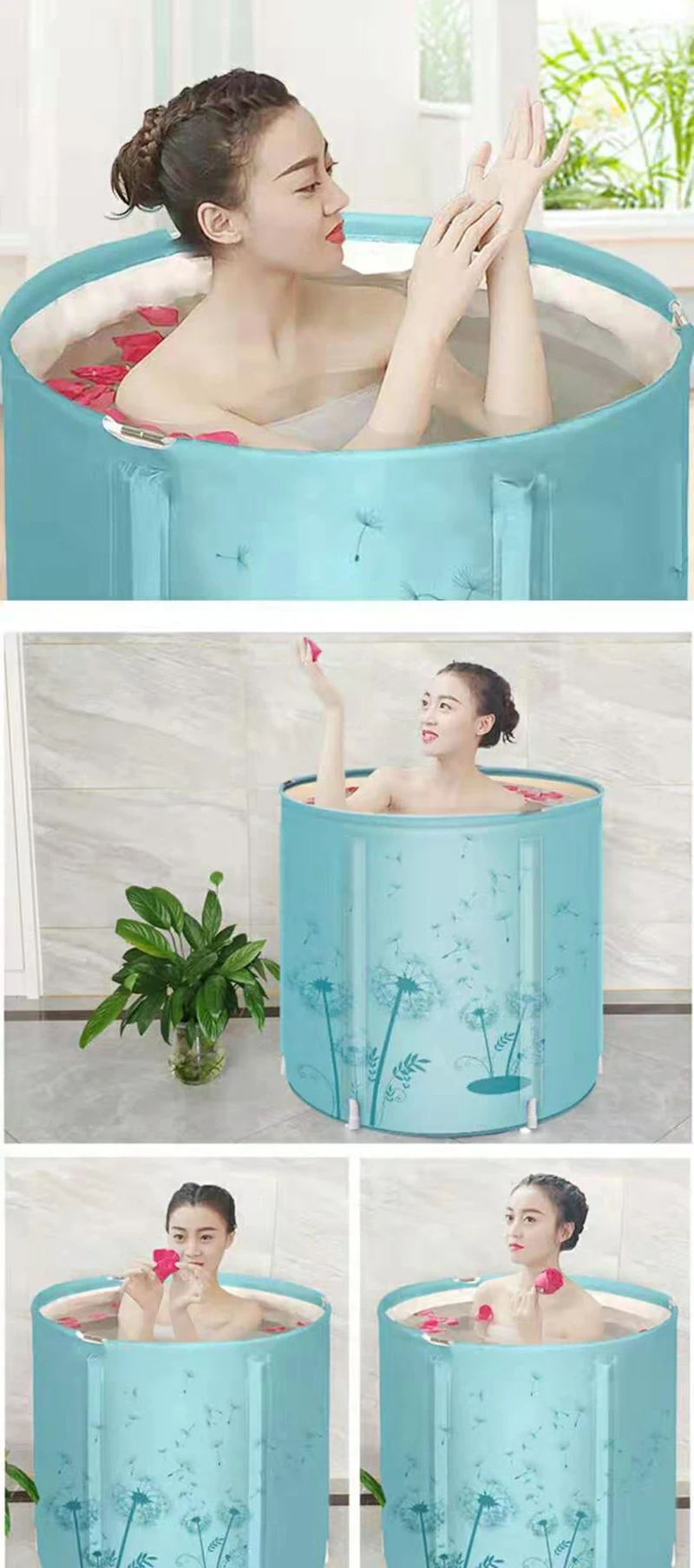 Factory Price PVC Folding Plastic Adult Bath Tubs