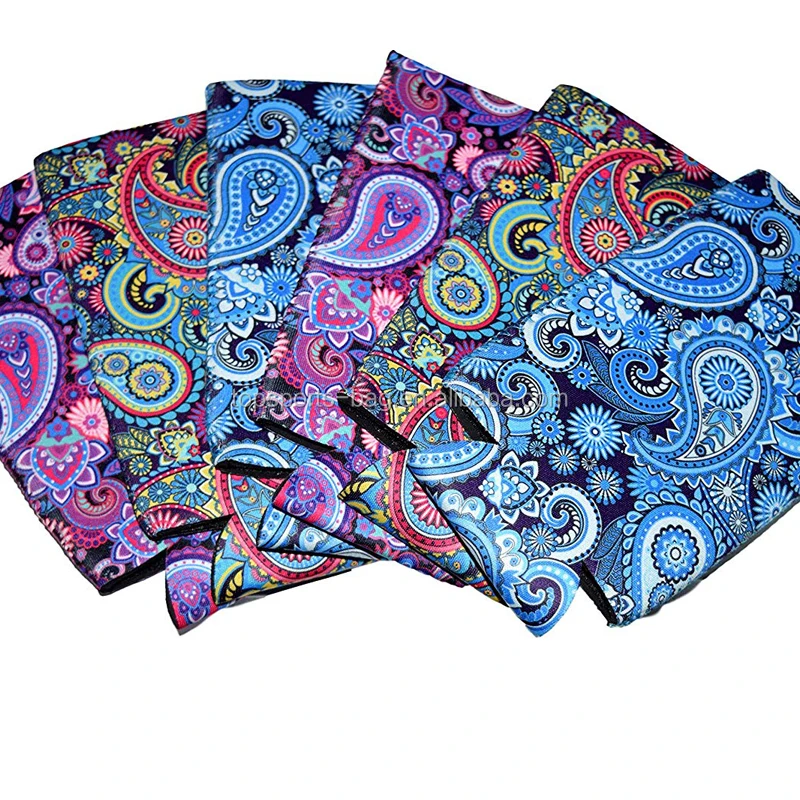 

Paisley Neoprene Collapsible Slim 12oz Can Coolie for Michelob Ultra Set of 6 Full Printing, Any pantone color or multicolor