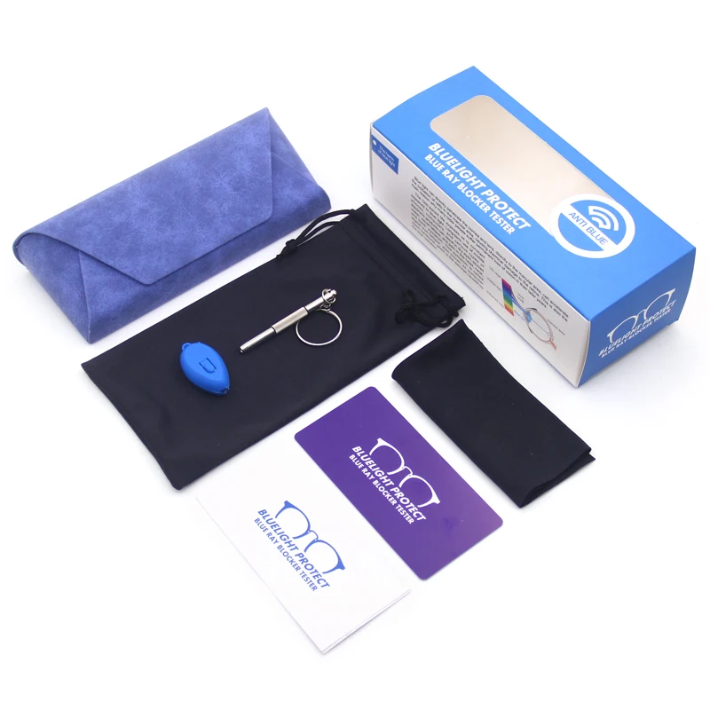 

Hot Wholesale Custom Logo Fashion Bluelight Glasses Case with cloth