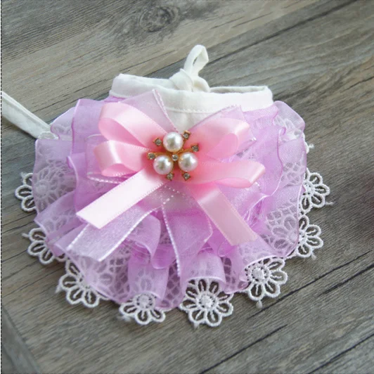 

Wholesale nice price Pink Lace Dog triangle checked scarf pet cat kerchief bandana