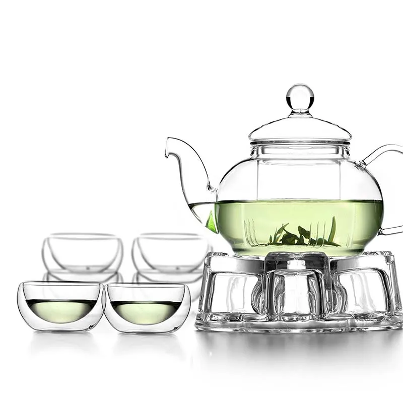

High clear borosilicate glass tea pot with infuser