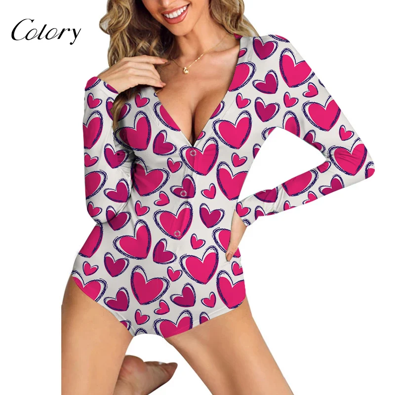 

Colory Custom Designer Fashion Sexy Slim Onesie Young Adult Clothing, Picture shows