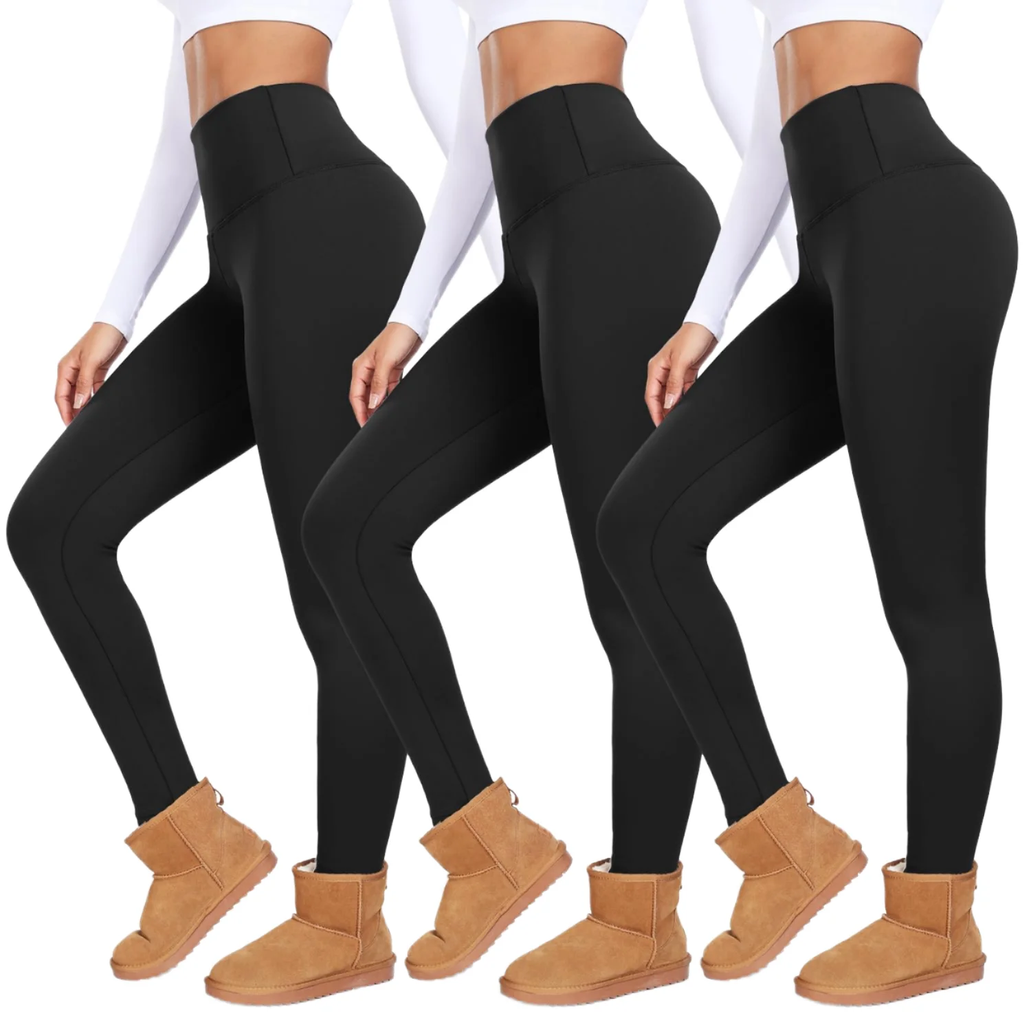 High-Waisted Full Length Solid Color Yoga Pants