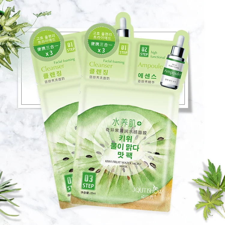 

Fruit Moisturizing Cleanser Serum Facial Mask Sheet Mask Natural Extract Portable 3 in 1 kiwi Cotton Beauty Care Female