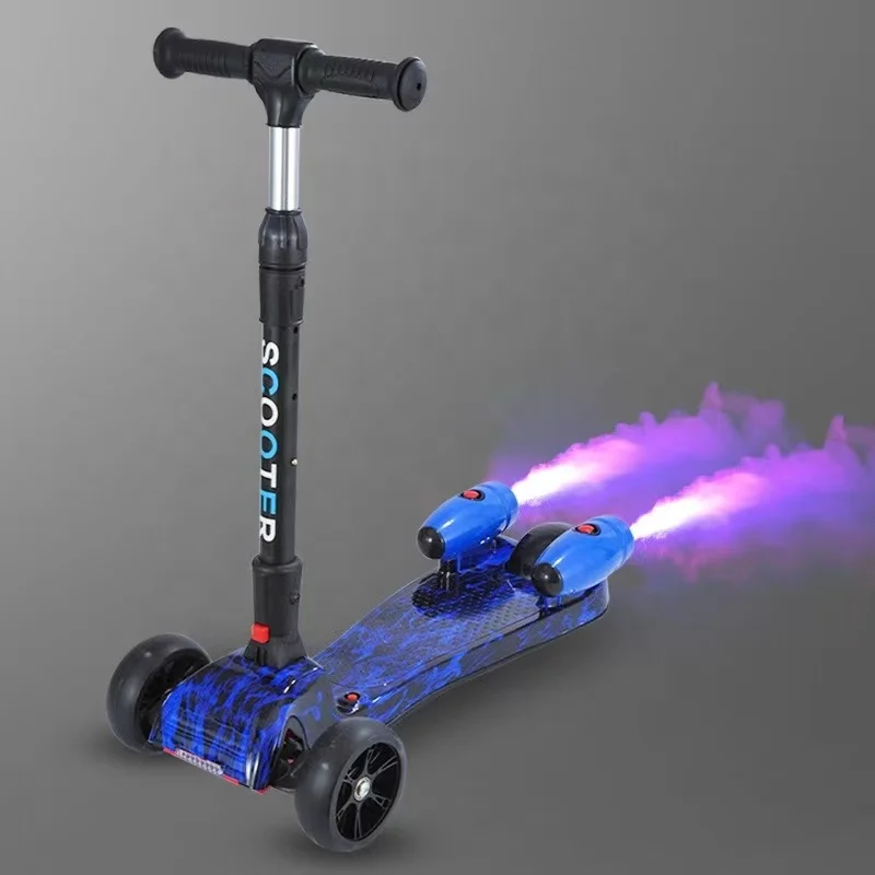 

Dropshipping High Quality 2021 Model Cool Cheap Price 3 Wheels Spray Fire With Led Lights Kids Kick Scooter
