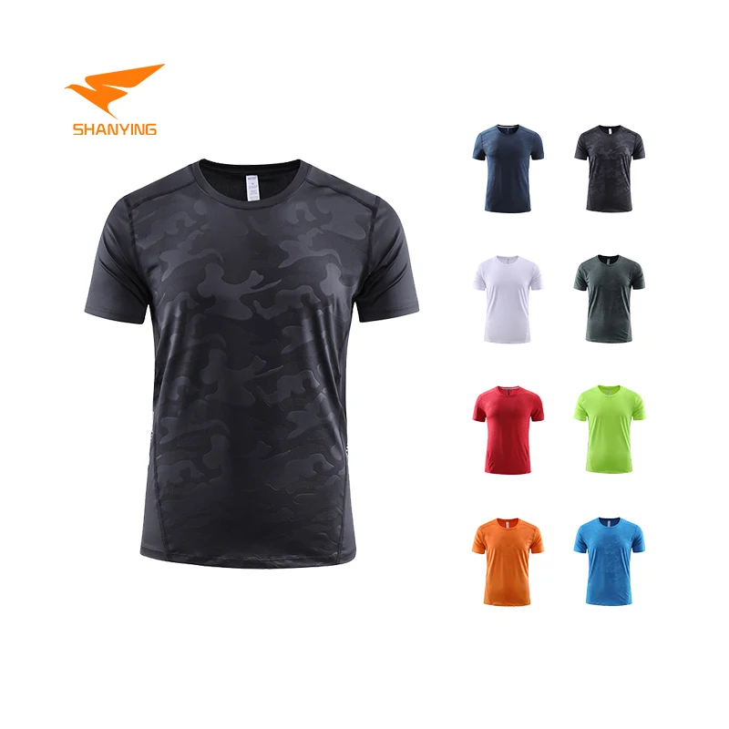 High-End Performance Quick Dry Spandex Premium Custom Fit Digital Printing Camouflage Fitness Running Gym Men's T-Shirts