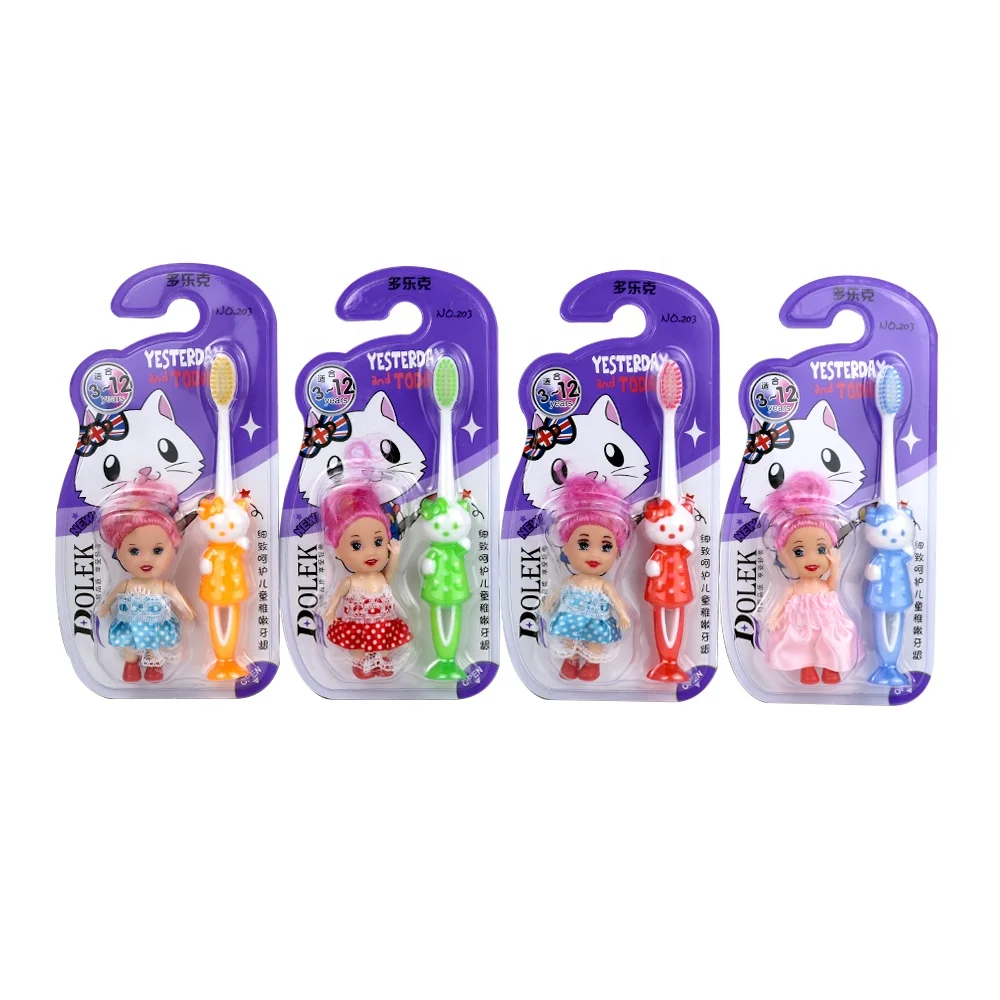 

Cartoon pattern children's toothbrush with soft bristles individually wrapped teeth oral care, Customized color