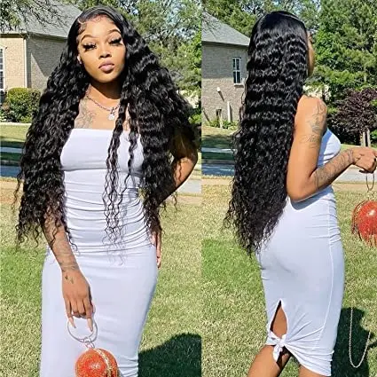 

Pre plucked HD lace front closure wig thin film transparent HD lace frontal wig water wave 360 lace frontal wigs human hair