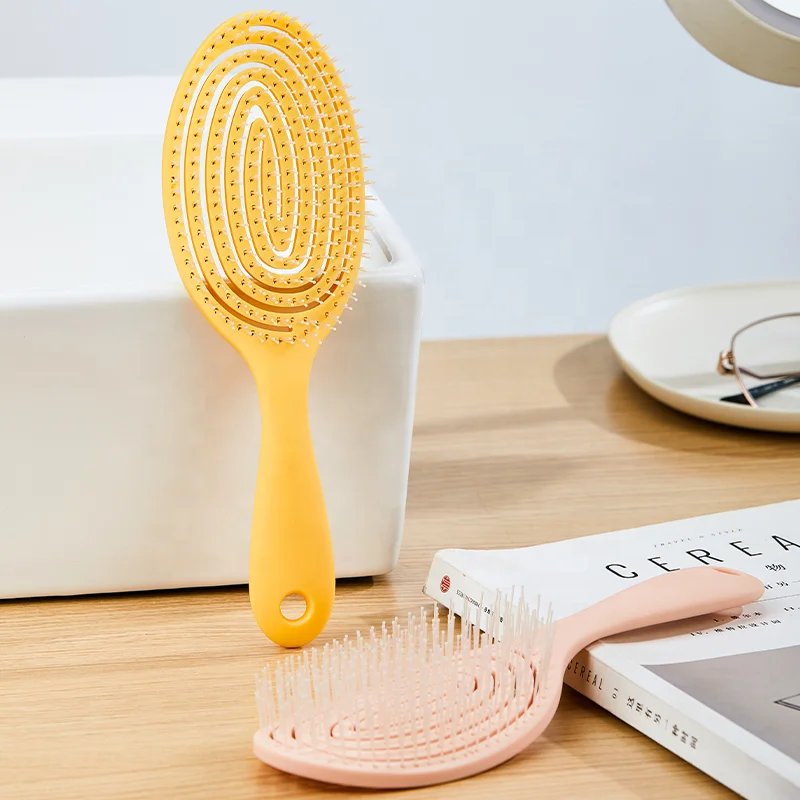 

New Design Custom Logo Flexible Anti-static Wet Hair Detangling Vent Brush