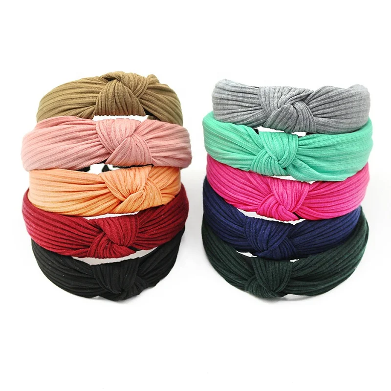 

Wrinkle fabric knotted headband multi color hair hoop fashion lady girls head ornament