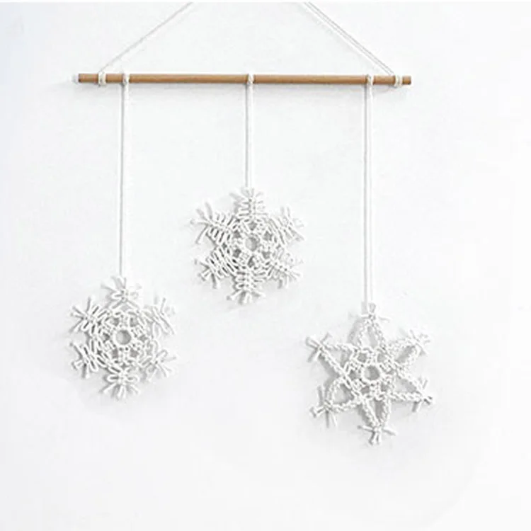 

macrame christmas tree ornaments wall hanging decoration wholesale, Cotton white and dark green