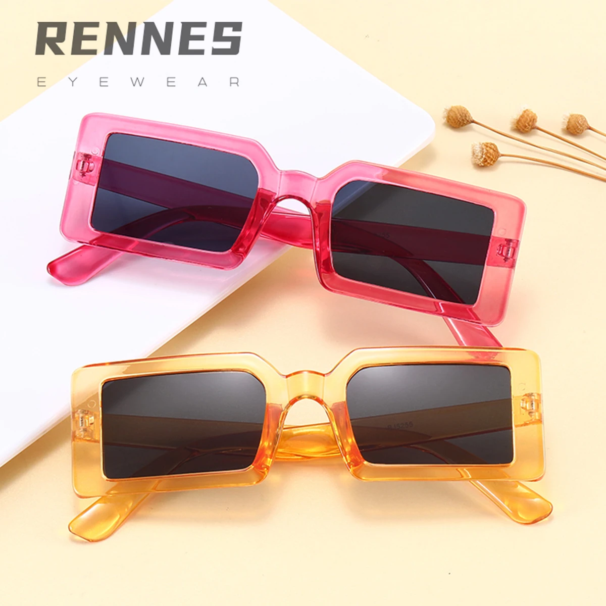 

RENNE 2021 new cross-border square sunglasses women's small frame sunglasses fashionable fashion catwalk sunglasses street shot