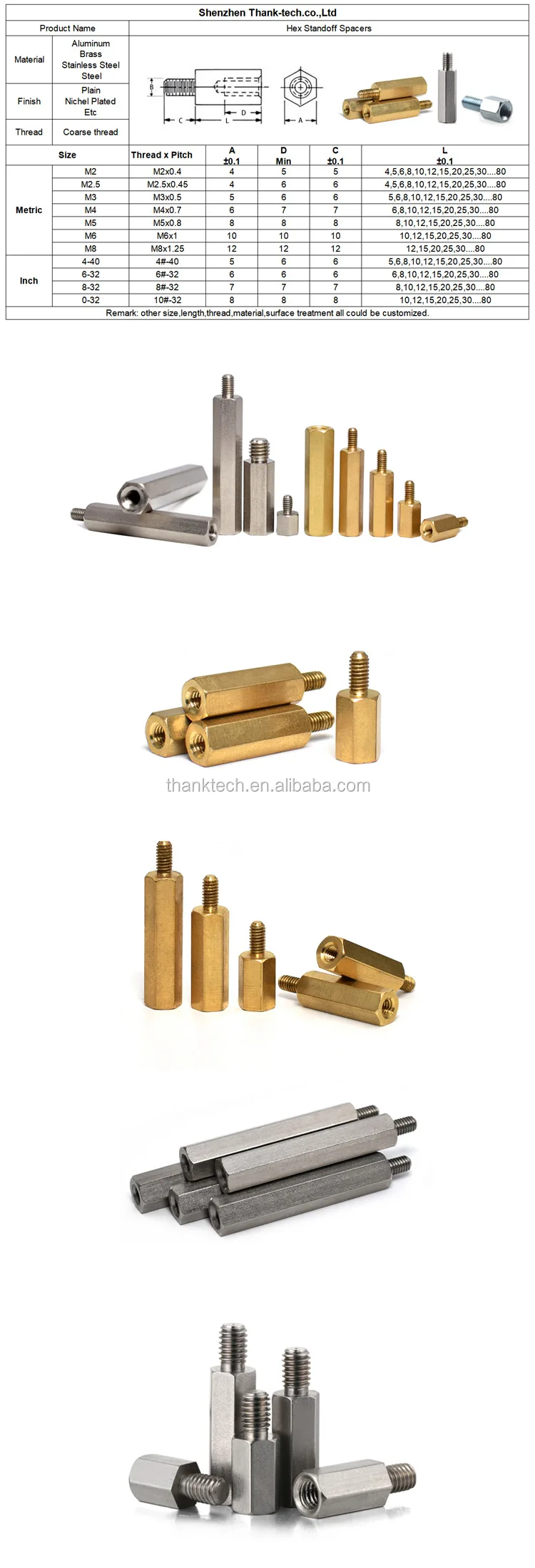  hex standoff spacers