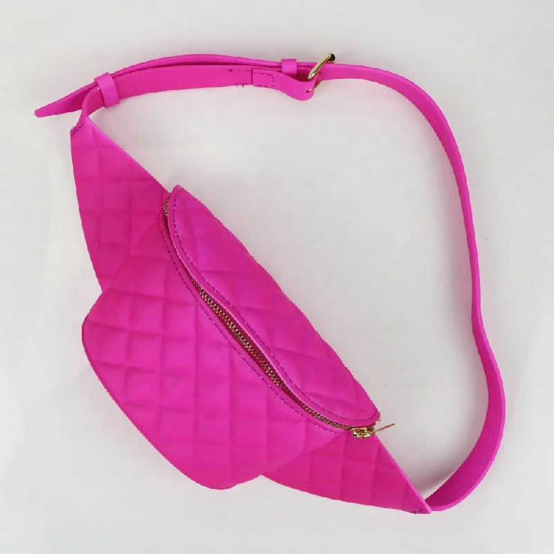 
New designer sports waist bag Diamond lattice utility jelly purse Fashion matte color fanny pack 