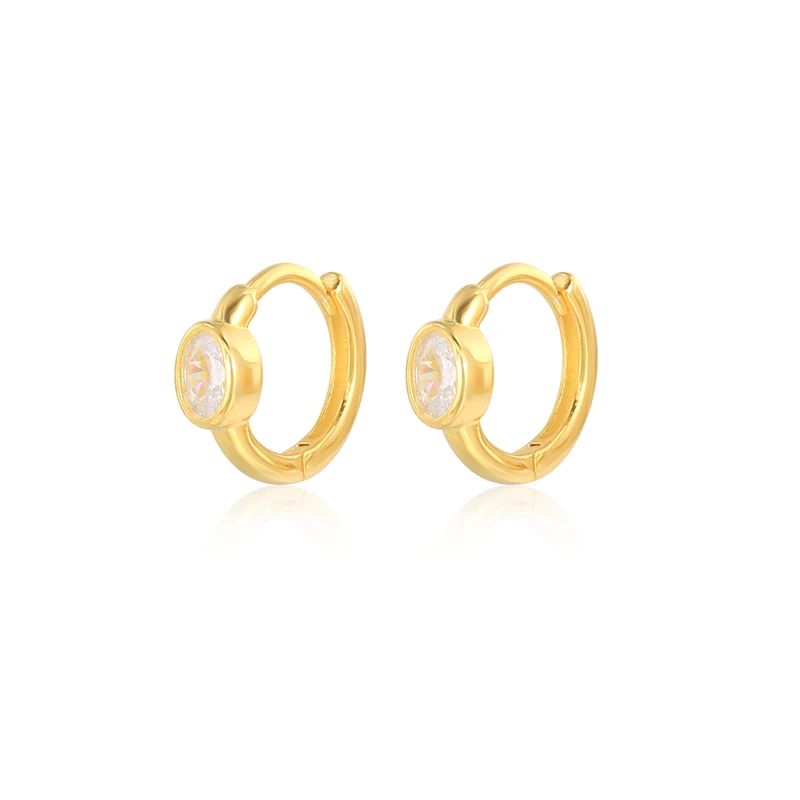 

ROXI wholesale 18K gold plated diamond zircon fashion simple hoop earrings for girls