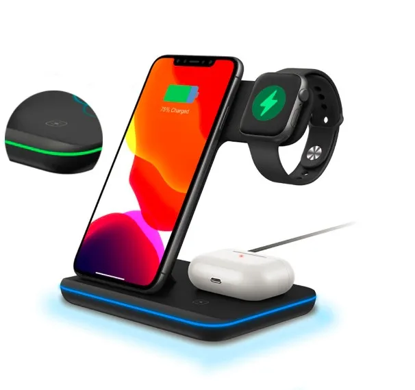 

20W 3 in 1 Qi Wireless Charger Stand for iPhone 11 XS XR X 8 AirPods Pro Charge Dock Station For Apple Watch iWatch 5 4 3 2